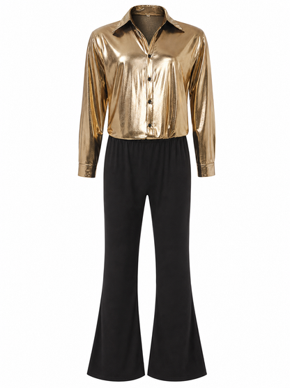 70s-Style Disco Costume: Shirt and Flared Pants