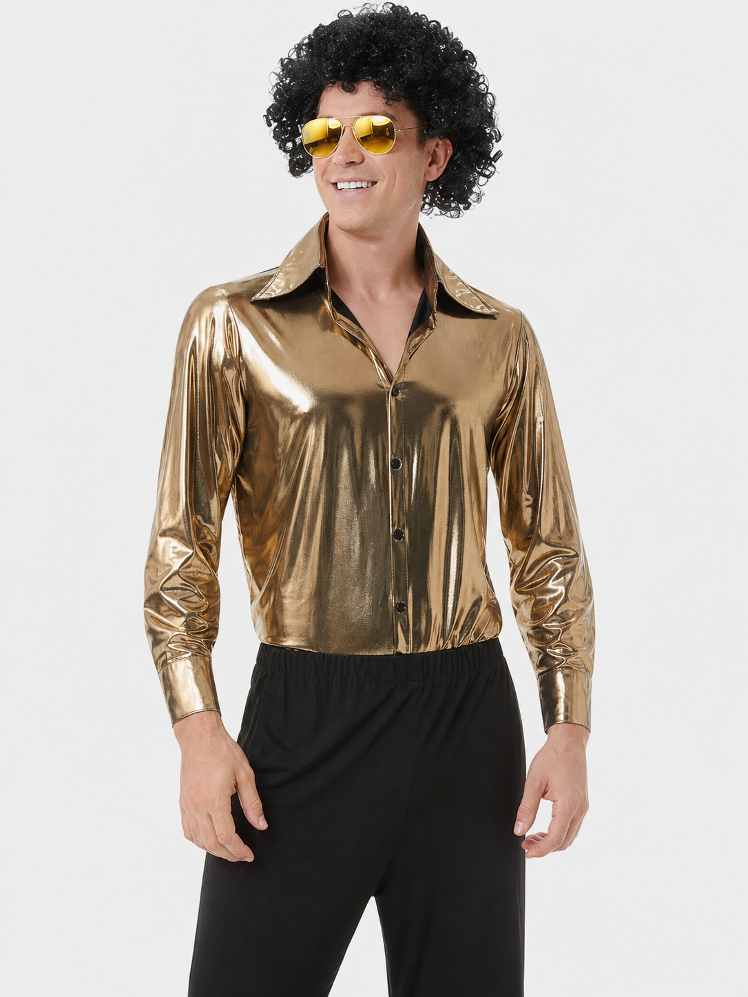 70s-Style Disco Costume: Shirt and Flared Pants