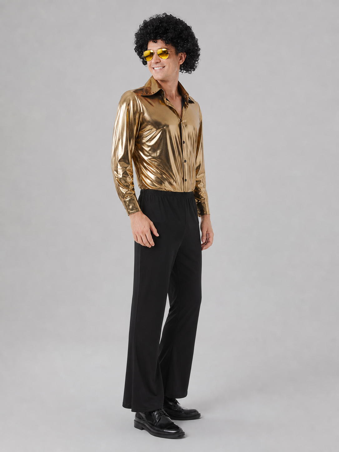 70s-Style Disco Costume: Shirt and Flared Pants