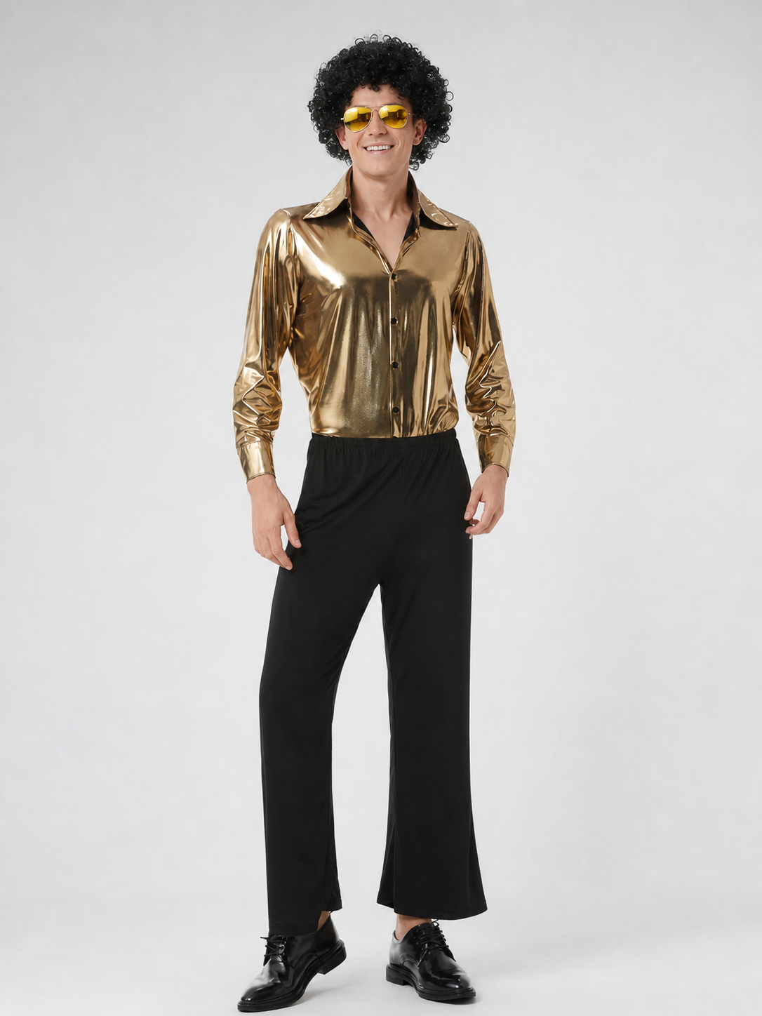 70s-Style Disco Costume: Shirt and Flared Pants