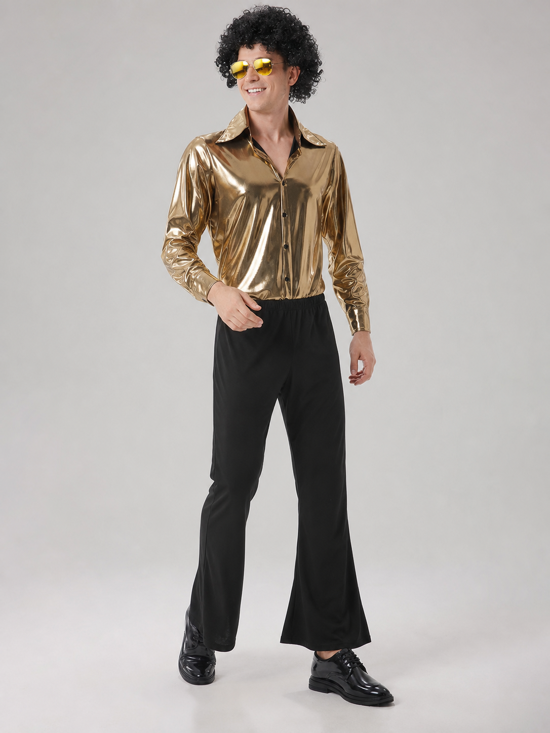 70s-Style Disco Costume: Shirt and Flared Pants