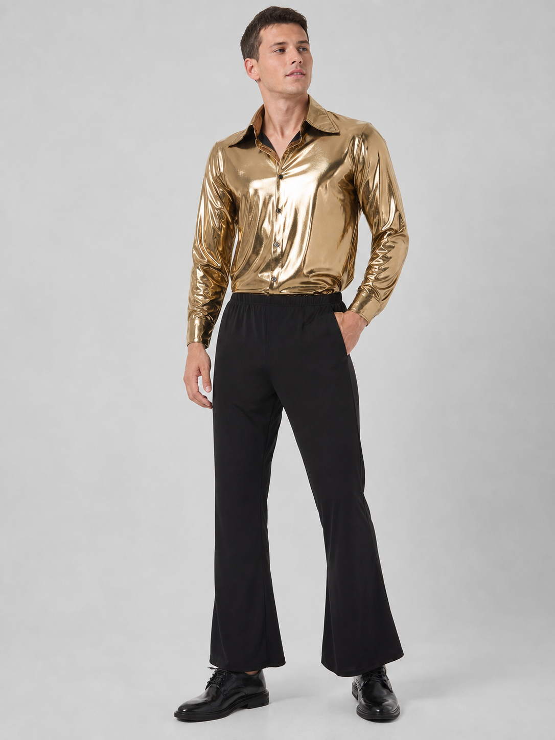 70s-Style Disco Costume: Shirt and Flared Pants
