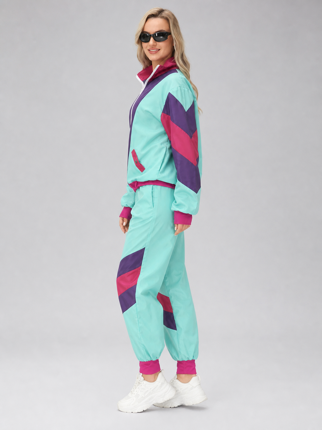 Retro Tracksuit with Color-Block Panels