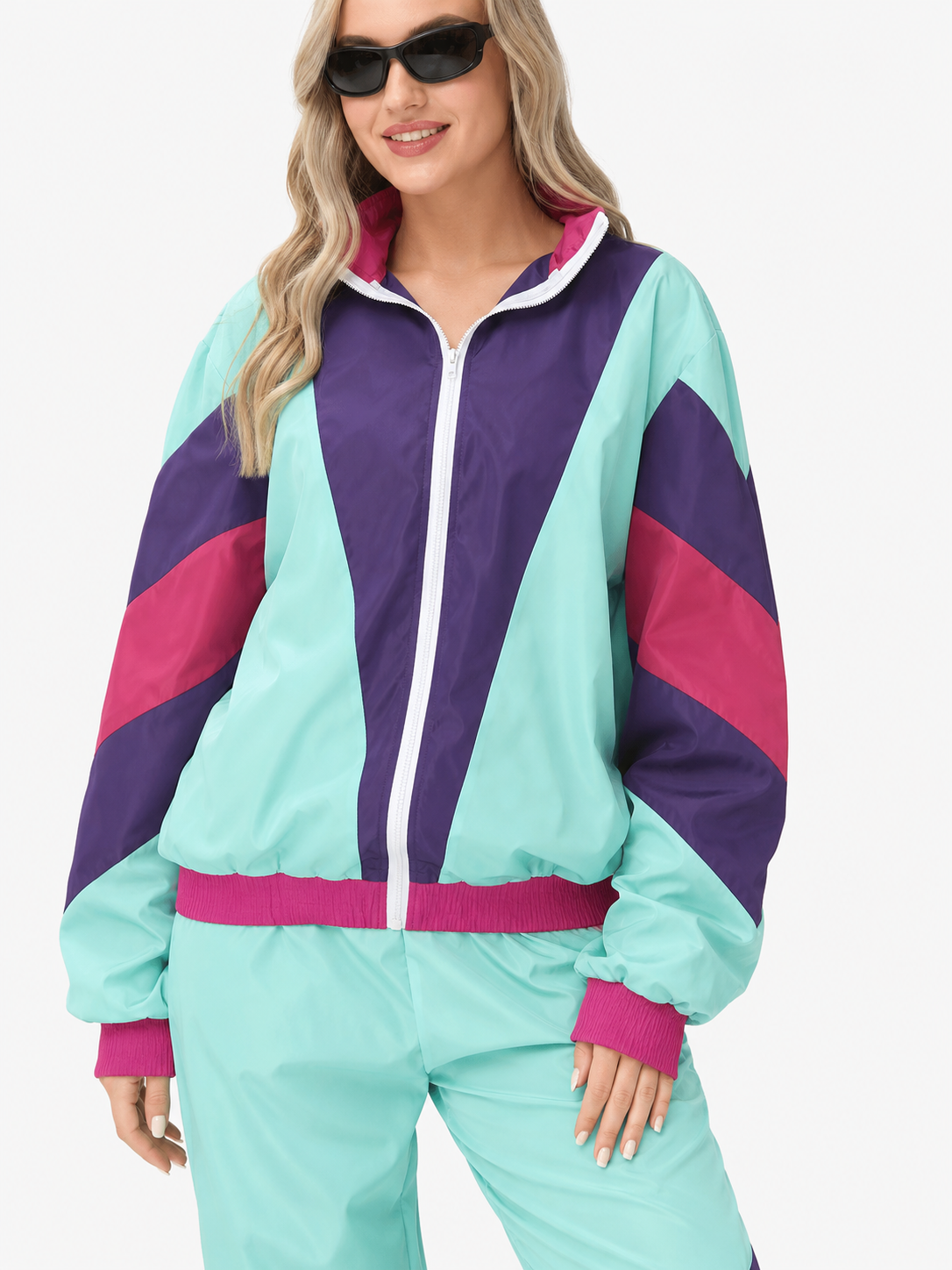 Retro Tracksuit with Color-Block Panels