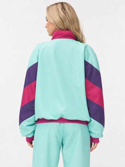 Retro Tracksuit with Color-Block Panels
