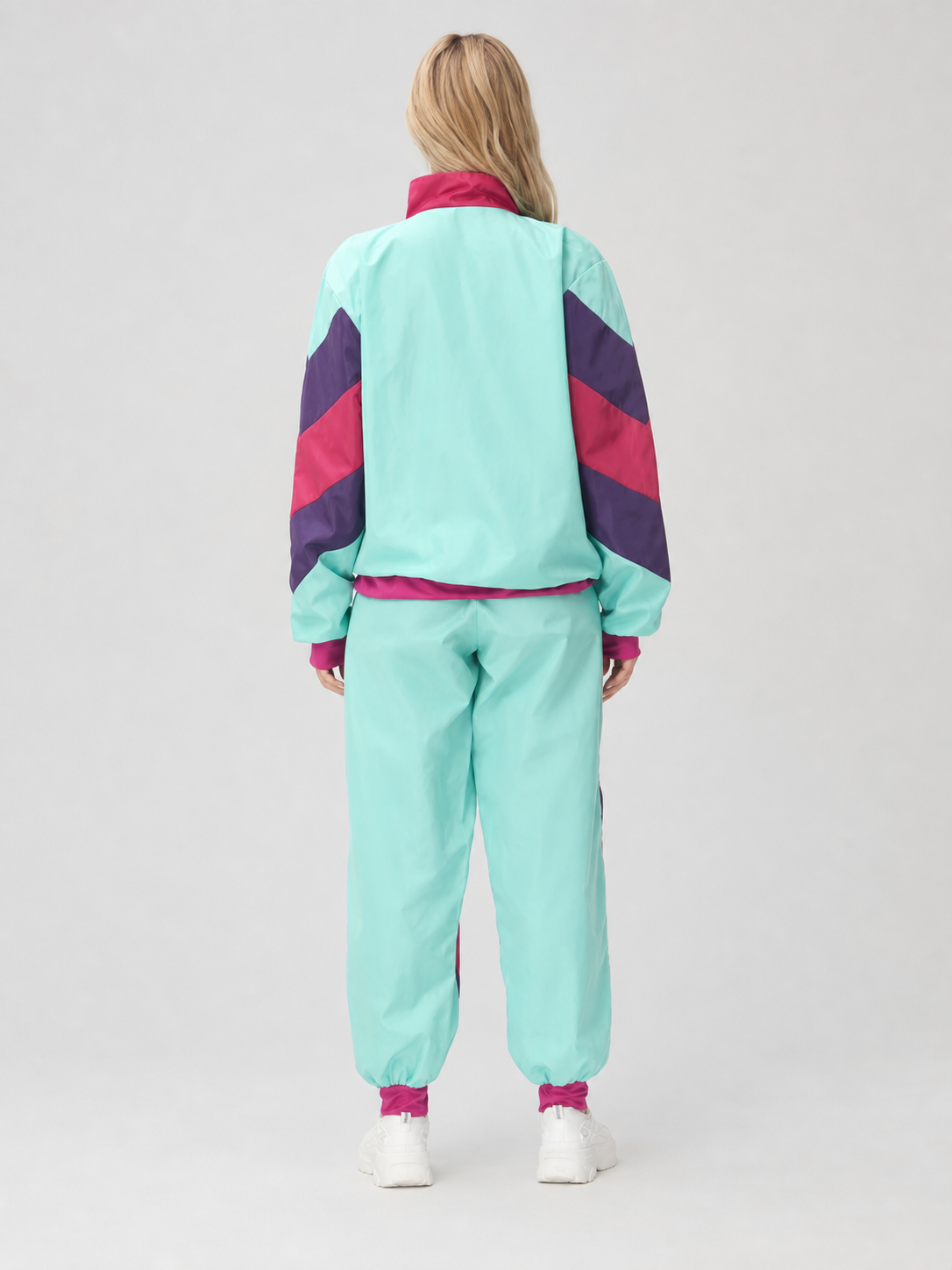 Retro Tracksuit with Color-Block Panels