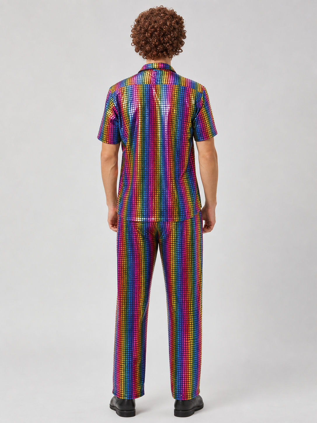 Retro Striped Disco Costume: Shirt and Pants