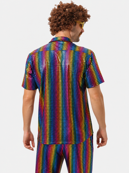 Retro Striped Disco Costume: Shirt and Pants