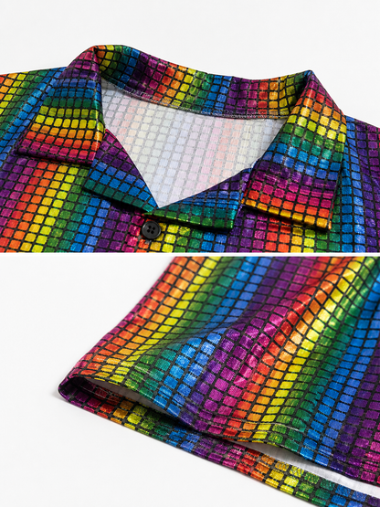 Retro Striped Disco Costume: Shirt and Pants