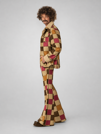 70s Retro Disco Patchwork Costume, Jacket and Pants