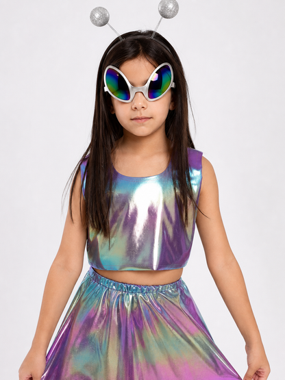 Kids' Alien Halloween Costume, Top and Skirt