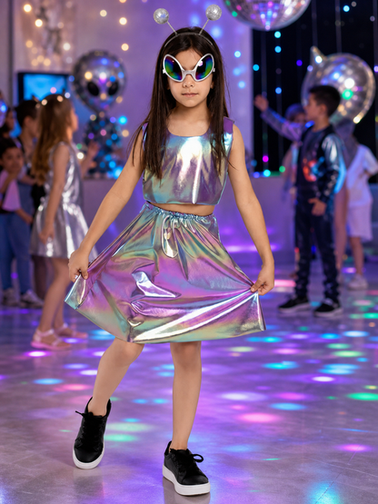 Kids' Alien Halloween Costume, Top and Skirt