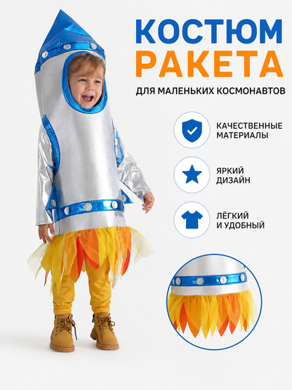Children's Rocket Costume with Hood for Parties
