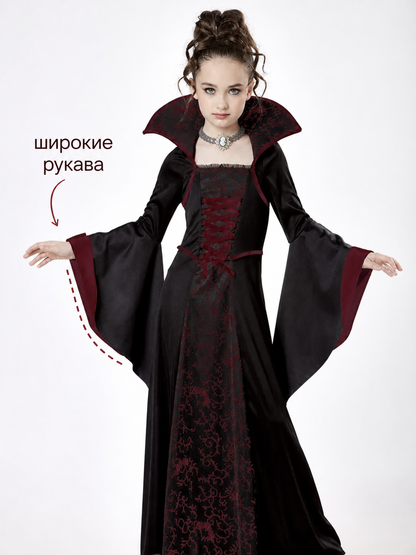Kids' Gothic Vampire Dress, Carnival Costume
