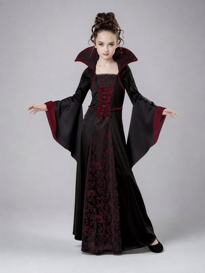 Kids' Gothic Vampire Dress, Carnival Costume