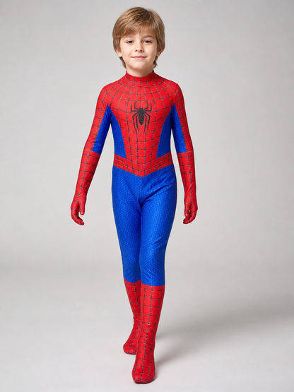 Spider-Man Costume Jumpsuit with Mask, Red and Blue