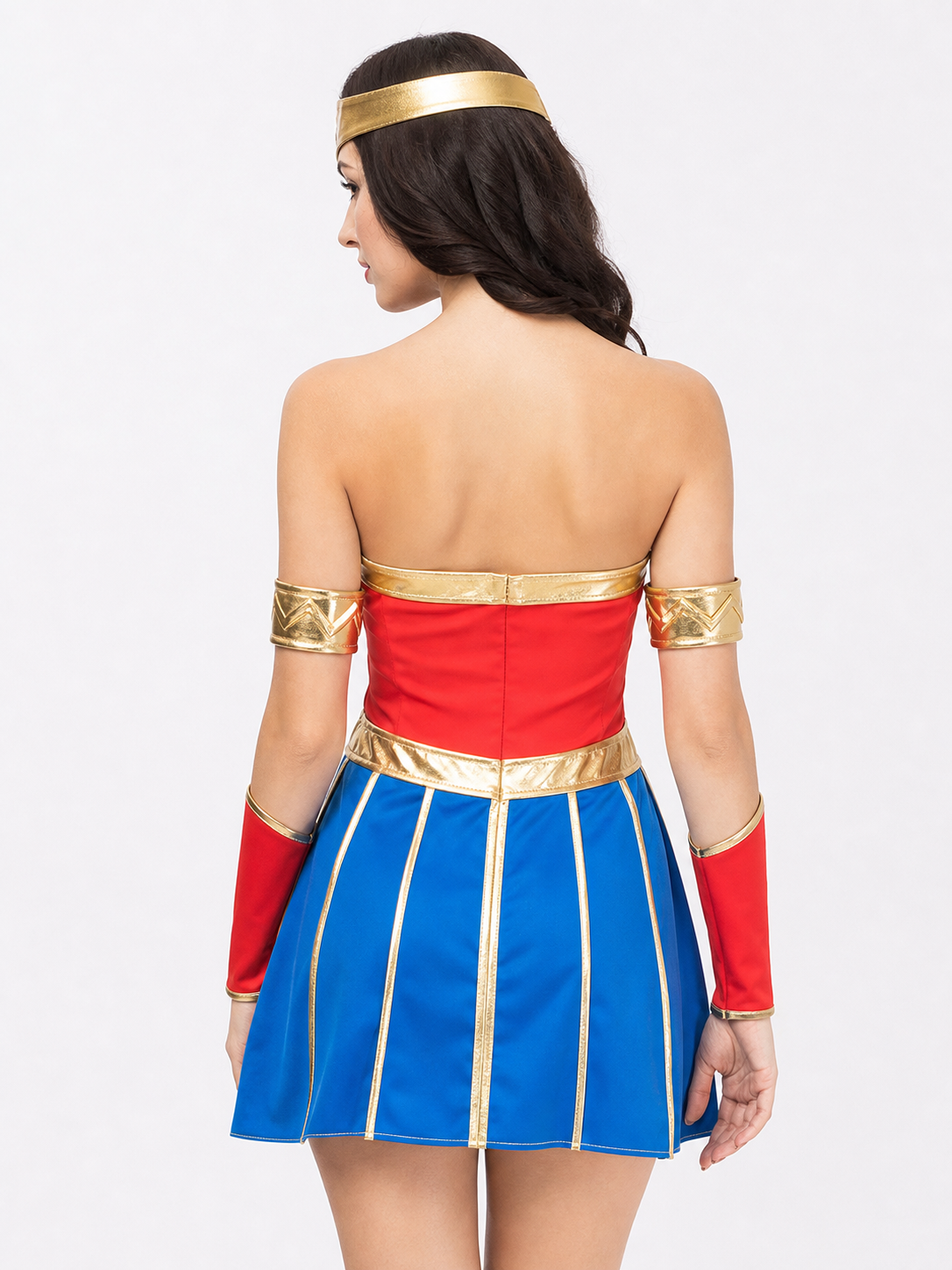 Superhero Costume Dress with Headband and Cuffs