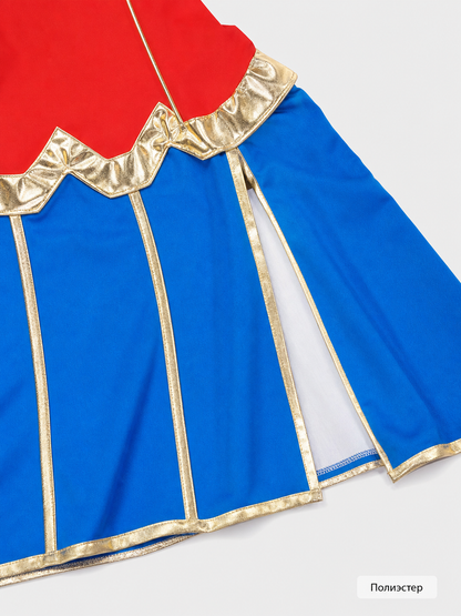 Superhero Costume Dress with Headband and Cuffs