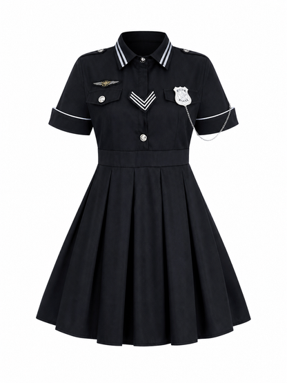 Police Uniform Costume with Skirt and Cap