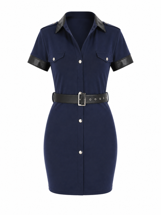 Police Costume with Cap, Dress, and Belt