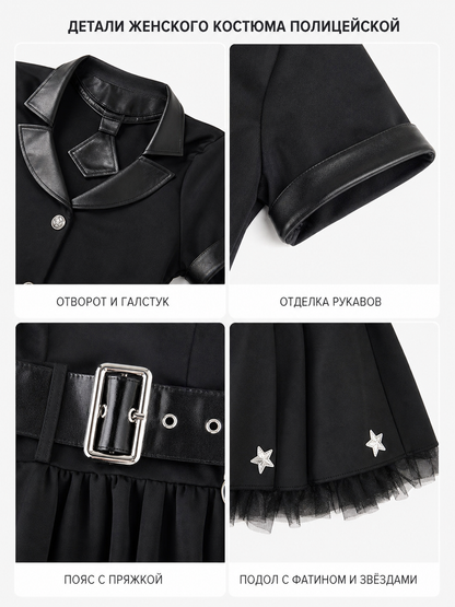 Police Costume with Hat, Belt, and Handcuffs