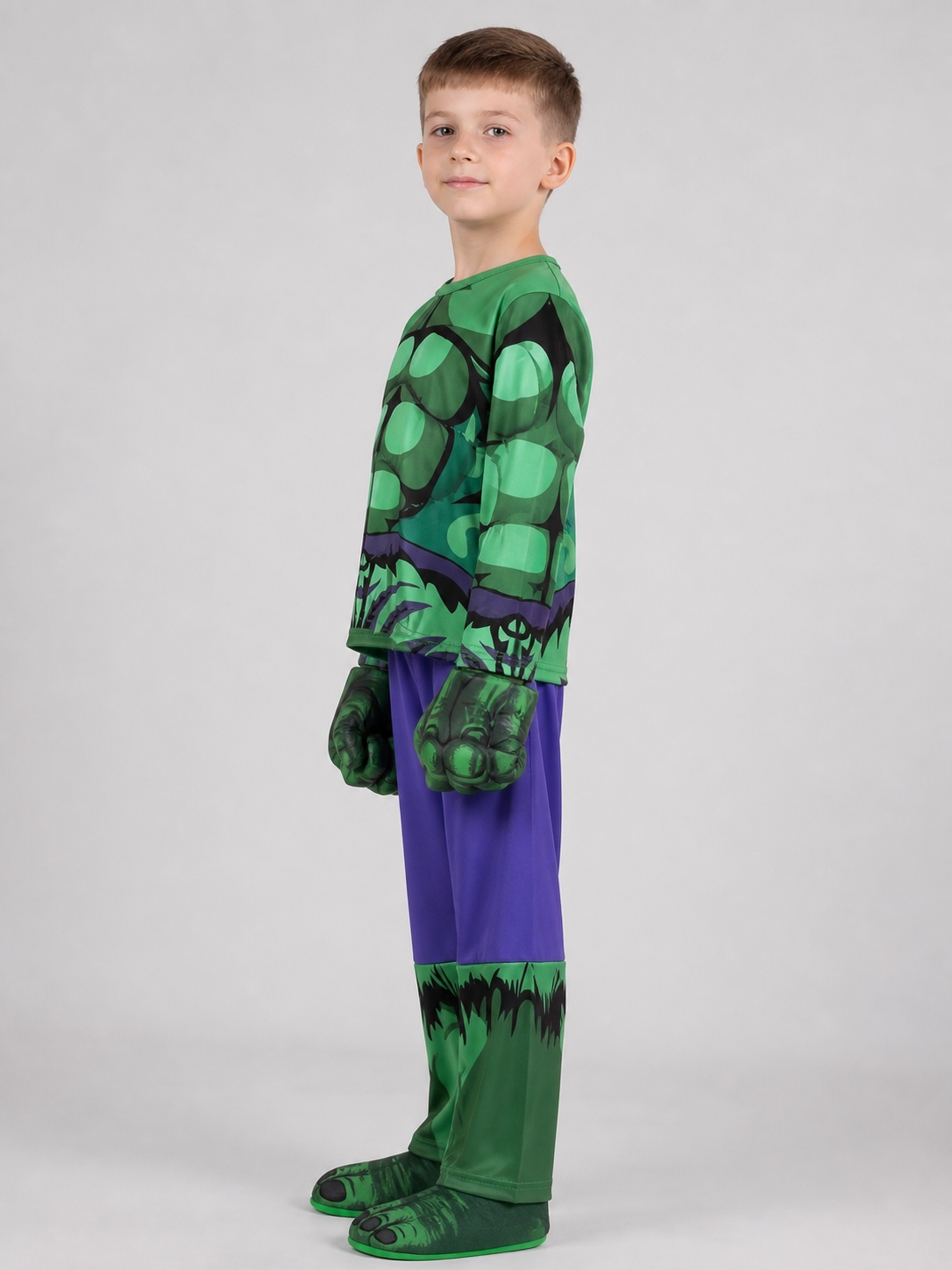 Hulk Costume with Mask, Cape, and Gloves