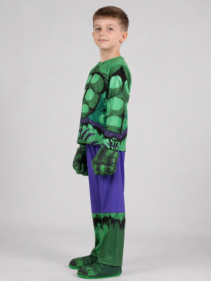 Hulk Costume with Mask, Cape, and Gloves