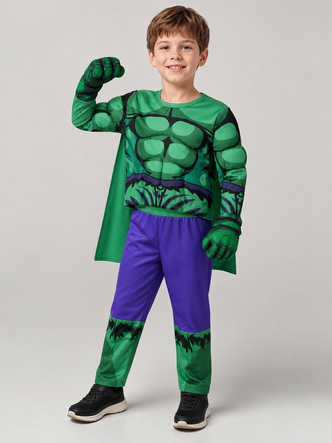 Hulk Costume with Mask, Cape, and Gloves