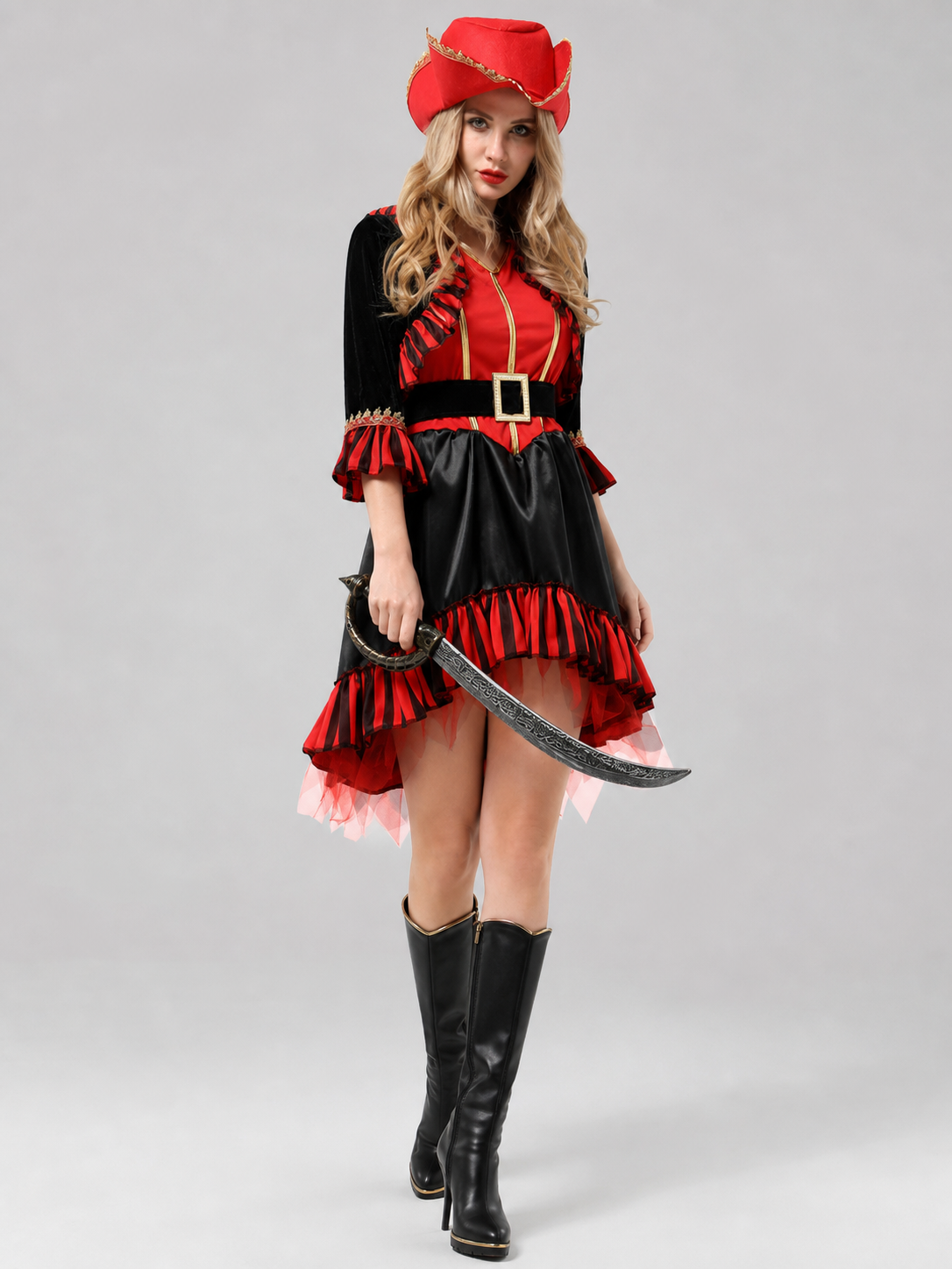 Pirate Halloween Costume with Hat and Belt