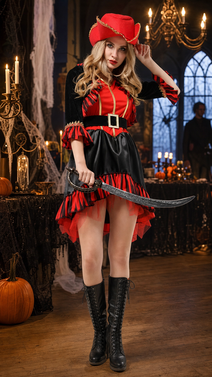 Pirate Halloween Costume with Hat and Belt