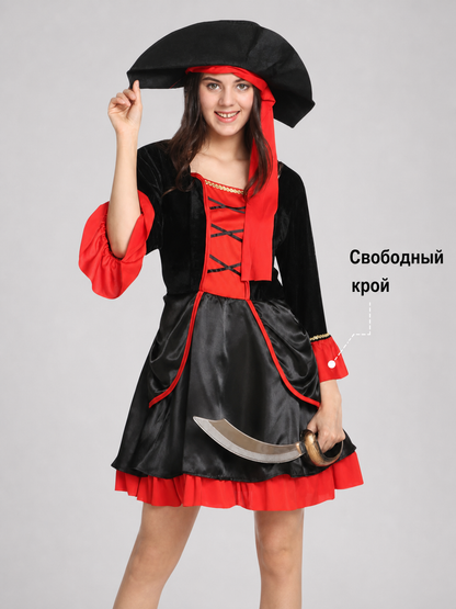 Pirate costume with dress and hat for Halloween