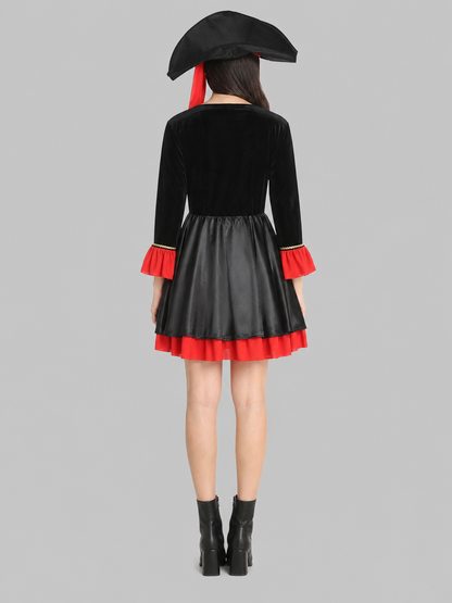 Pirate costume with dress and hat for Halloween