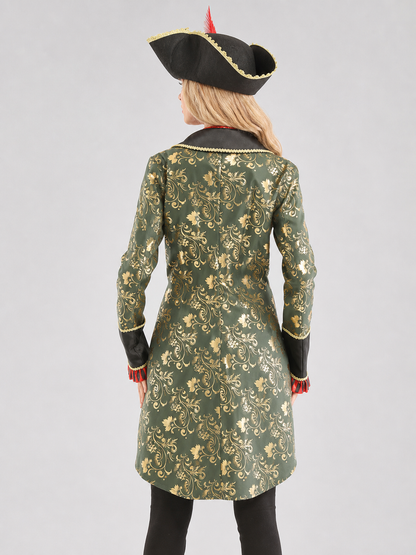 Pirate Carnival Costume with Hat and Long Coat