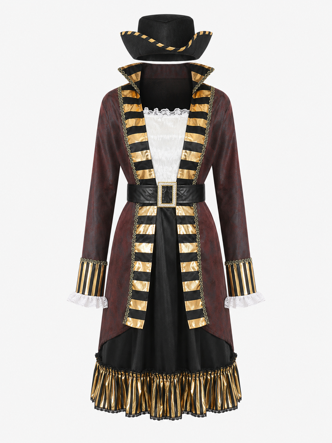 Pirate Carnival Costume with Hat and Belt