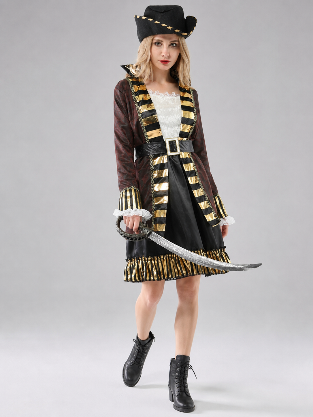 Pirate Carnival Costume with Hat and Belt