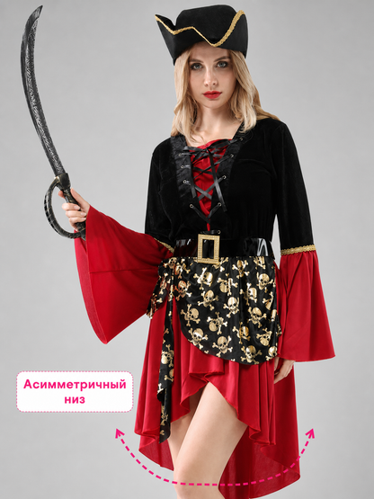Pirate Costume with Dress, Hat, and Belt
