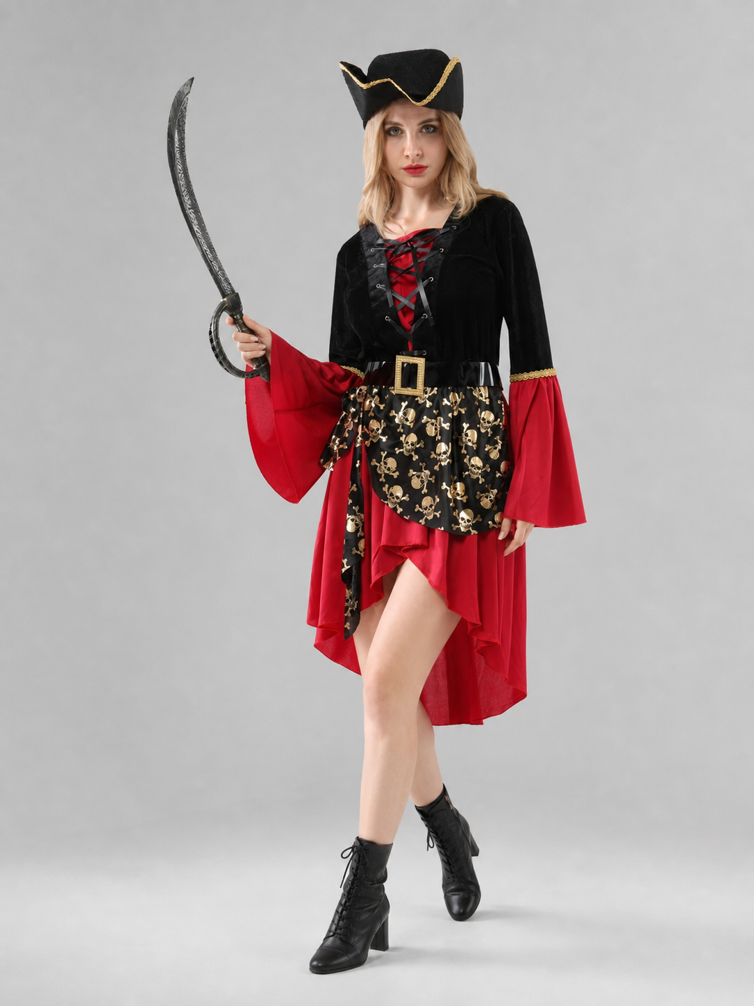 Pirate Costume with Dress, Hat, and Belt