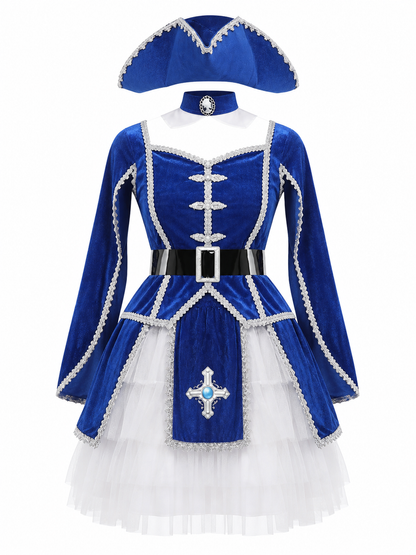 Halloween Pirate Costume with Hat and Skirt