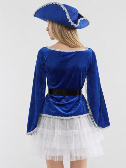 Halloween Pirate Costume with Hat and Skirt