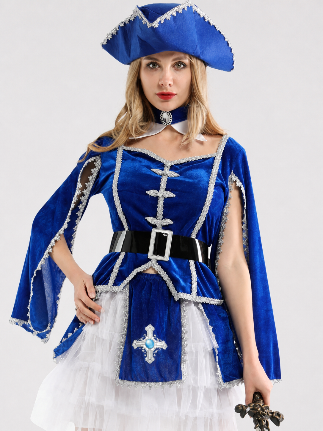 Halloween Pirate Costume with Hat and Skirt