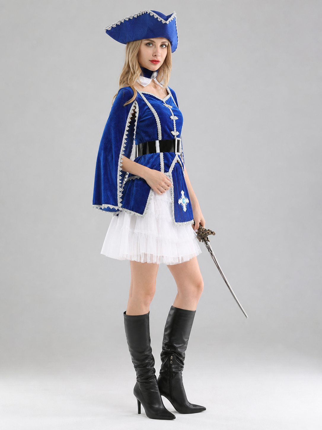 Halloween Pirate Costume with Hat and Skirt