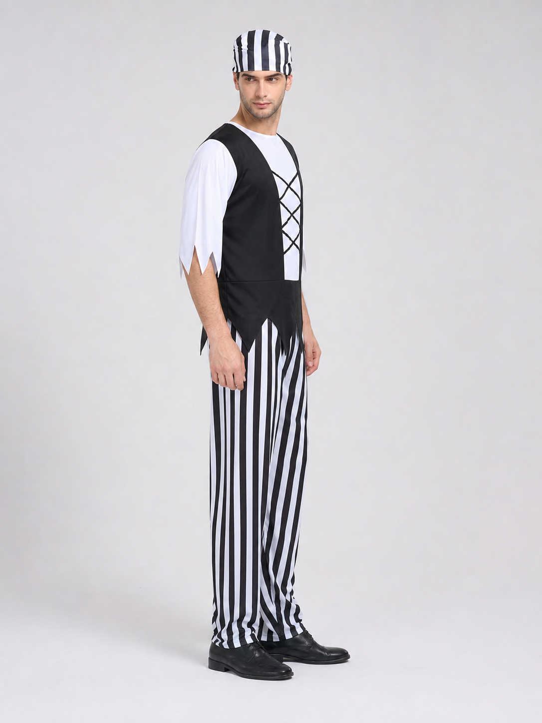Pirate Costume with Bandana and Striped Pants