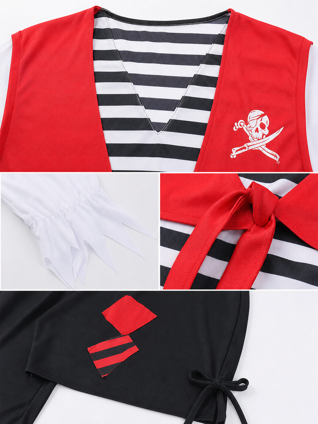 Pirate Costume with Vest and Eye Patch