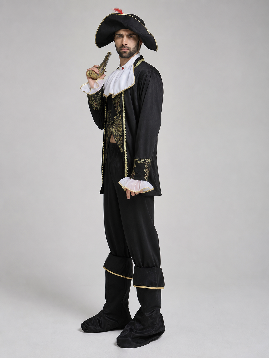 Pirate Costume with Hat, Jabot, and Pants