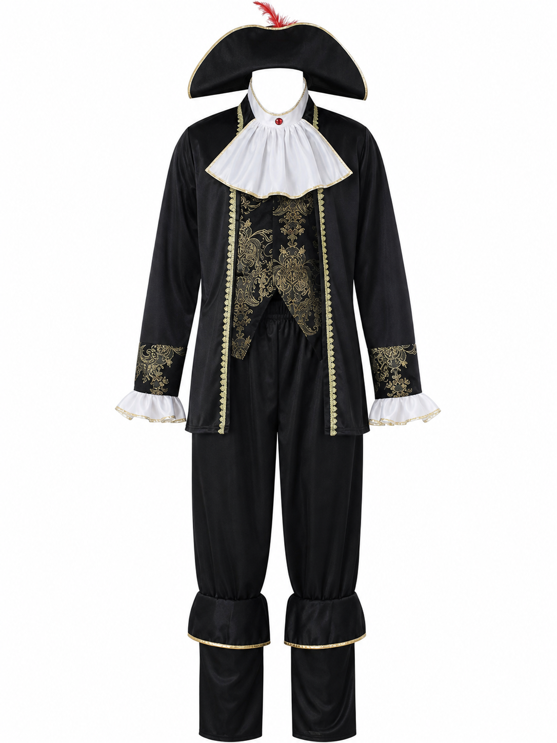 Pirate Costume with Hat, Jabot, and Pants