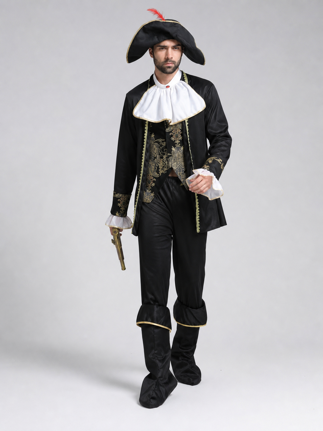 Pirate Costume with Hat, Jabot, and Pants