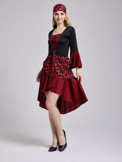 Pirate Halloween Costume with Dress and Headscarf