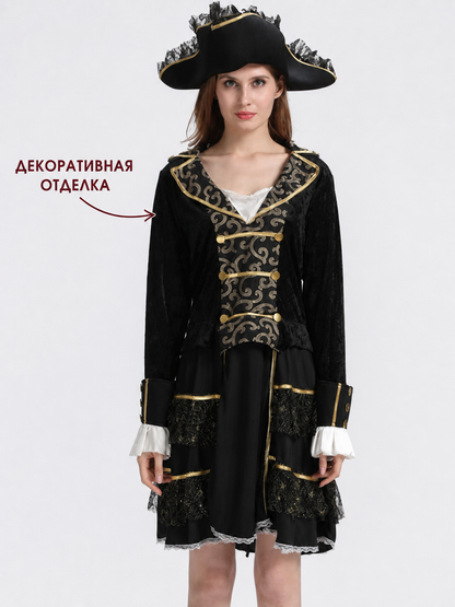 Pirate Carnival Costume with Hat and Dress