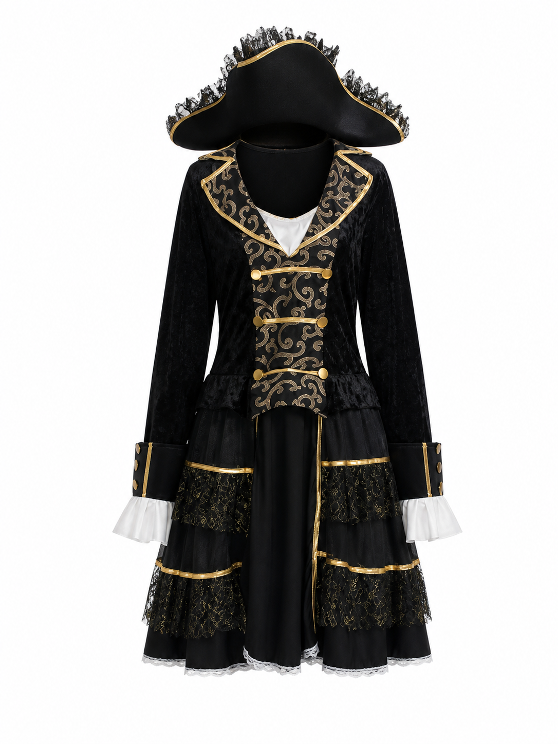 Pirate Carnival Costume with Hat and Dress