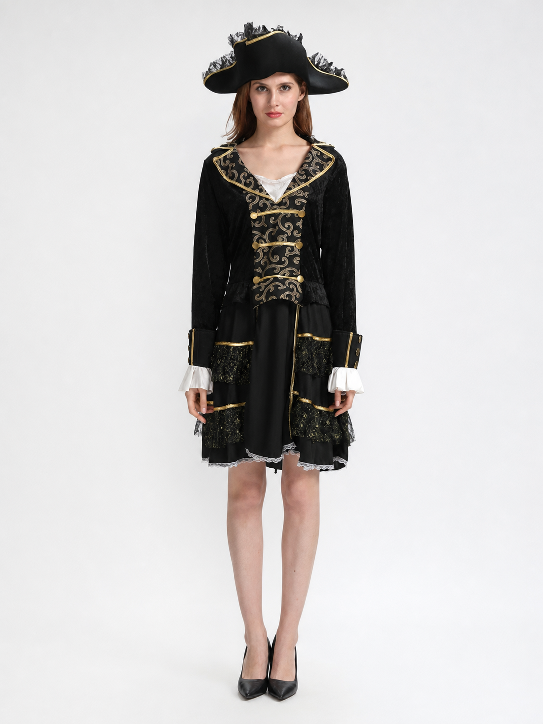 Pirate Carnival Costume with Hat and Dress